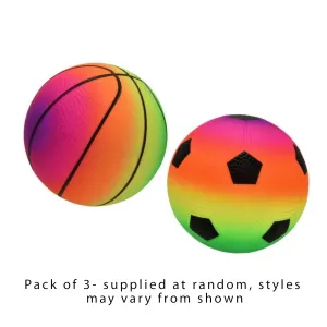 Flourescent Sports Ball Small (Deflated)Pack Of 3