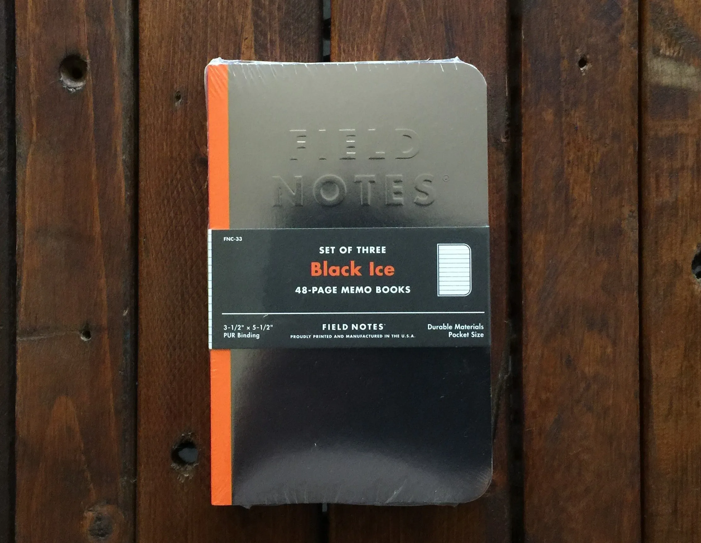 FNC-33 Field Notes Black Ice Ruled Paper 3-Pack
