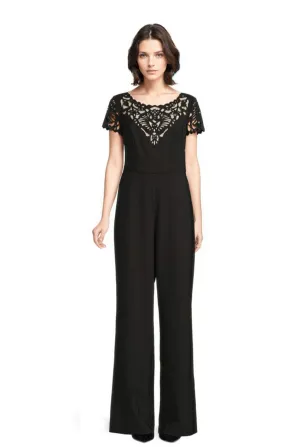 FOCUS by Shani — Wide Leg Laser Cut Jumpsuit