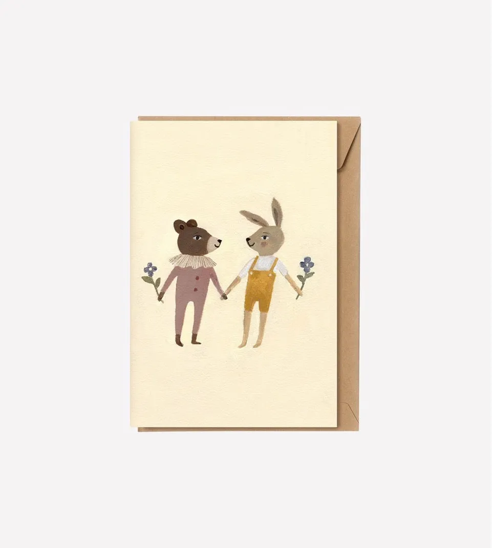 Folded A5 - Teddy and Bunny