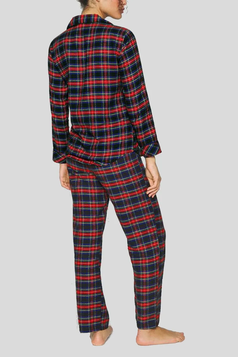 Folded Brushed Pajama Set - 995