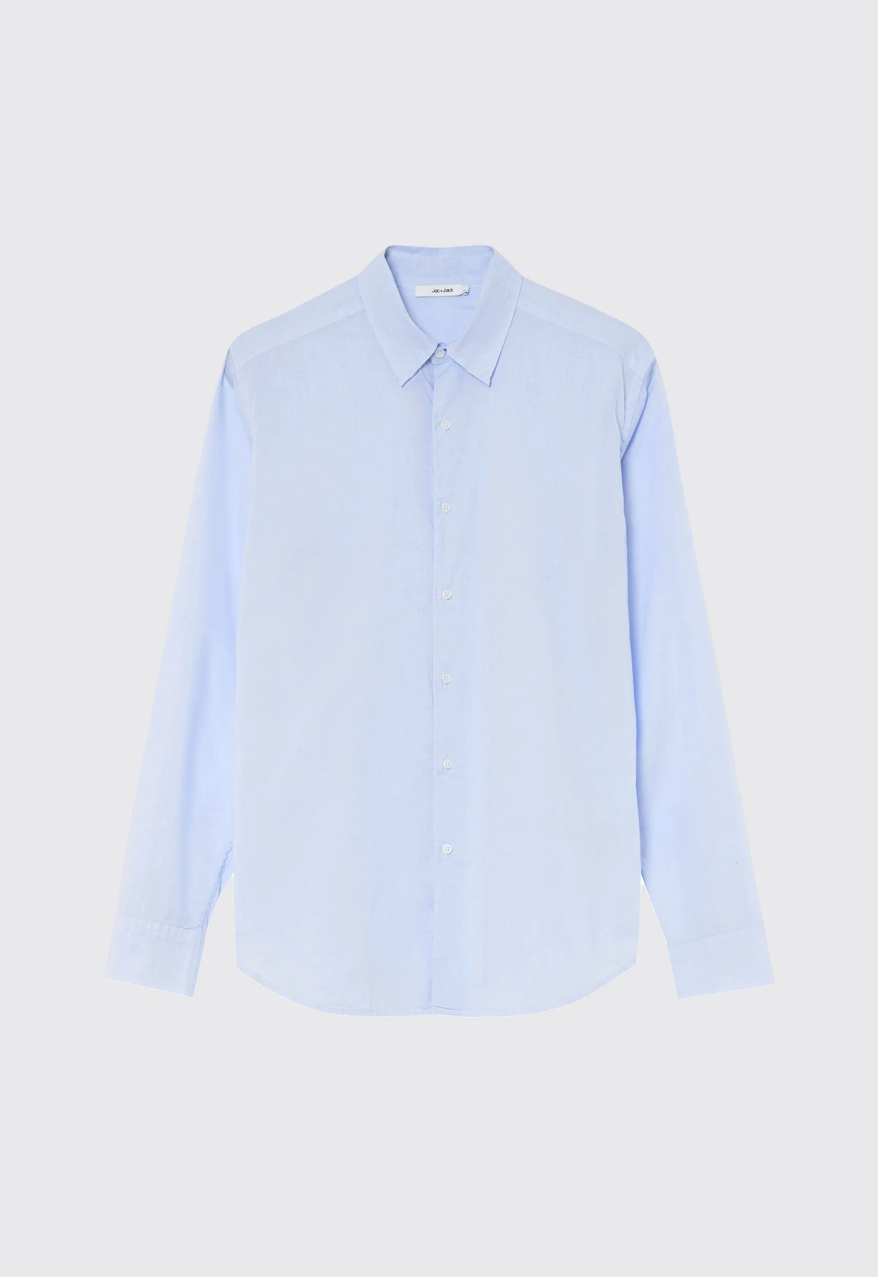 Folded Collar Cotton Shirt - Big Blue