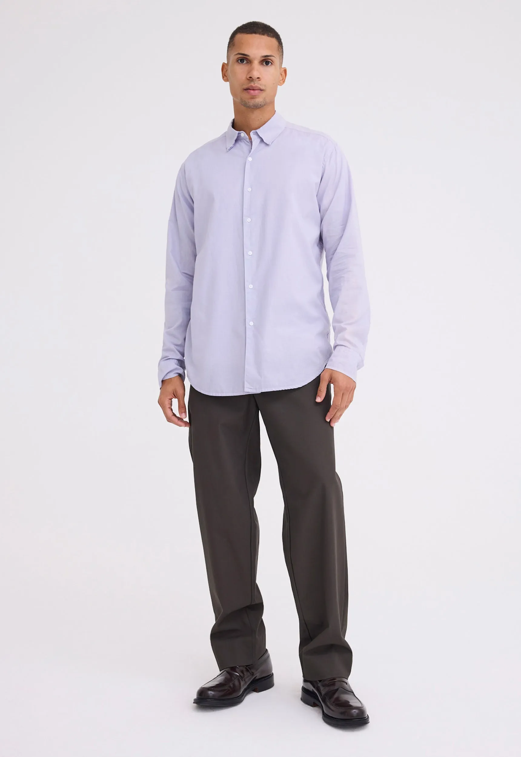Folded Collar Cotton Shirt - Orbit Lilac