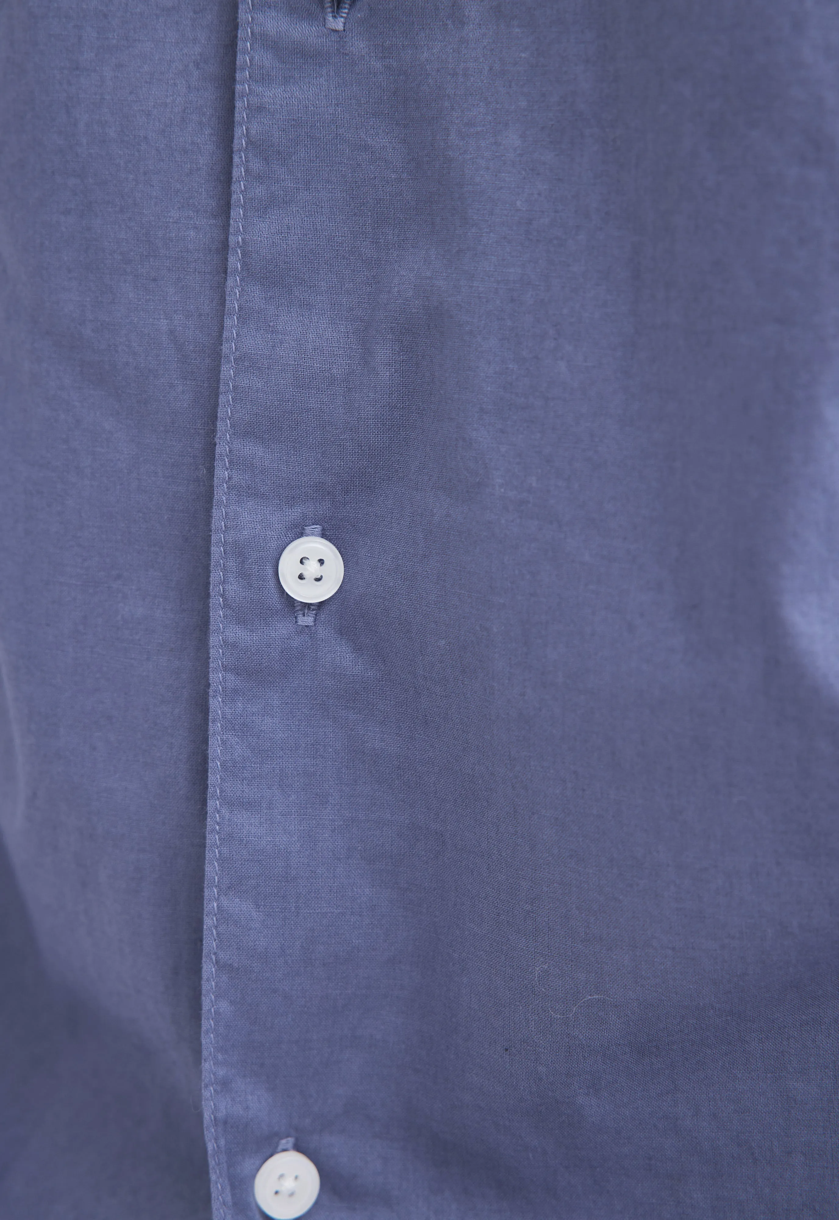 Folded Collar Cotton Shirt - Penn Blue