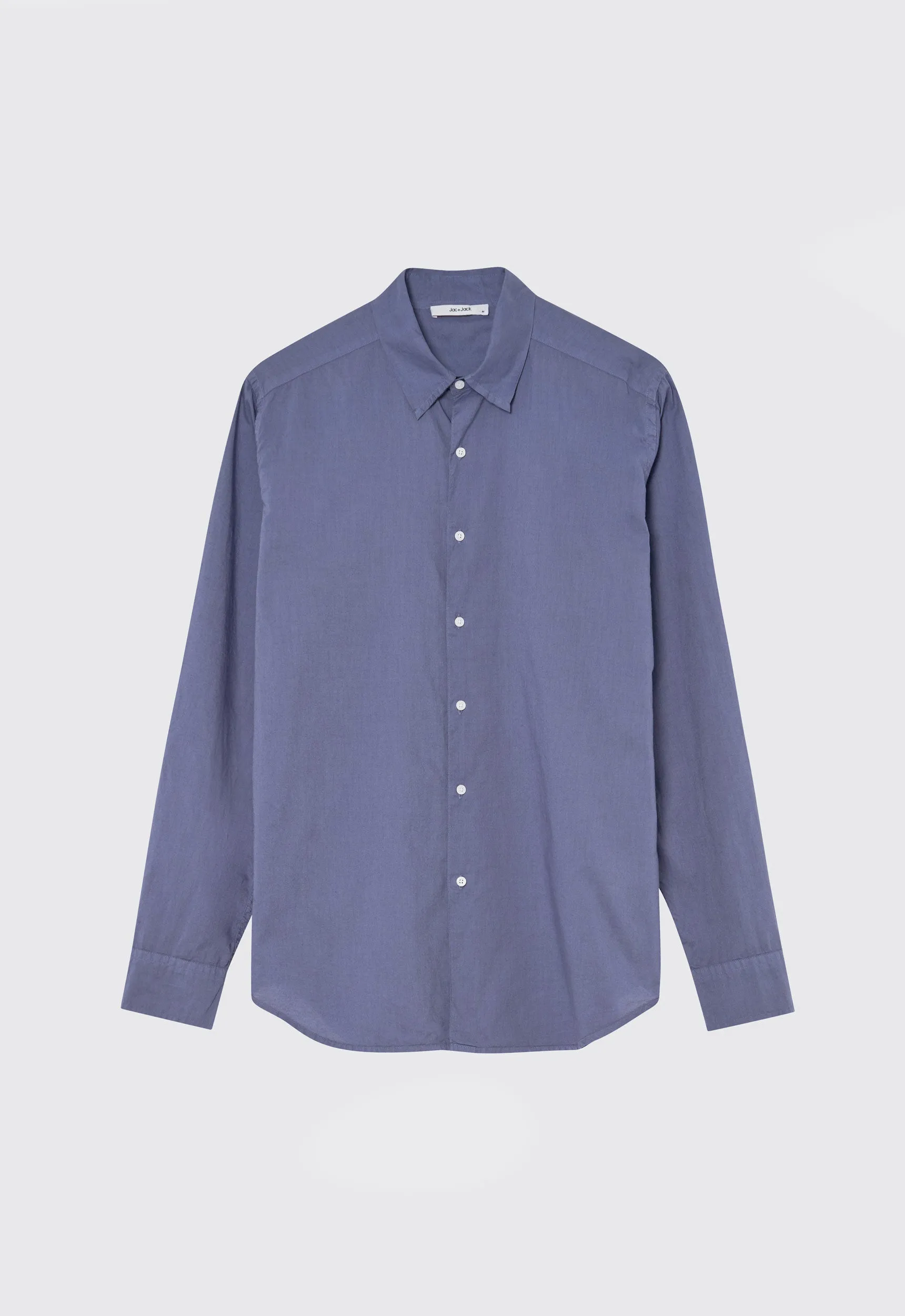 Folded Collar Cotton Shirt - Penn Blue