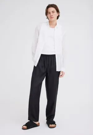 Folded Collar Cotton Shirt - White