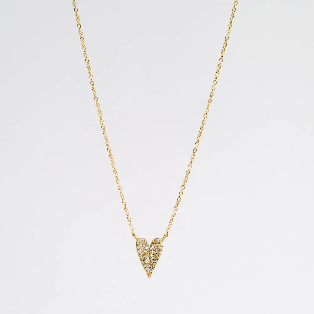 Folded Heart Diamond Necklace