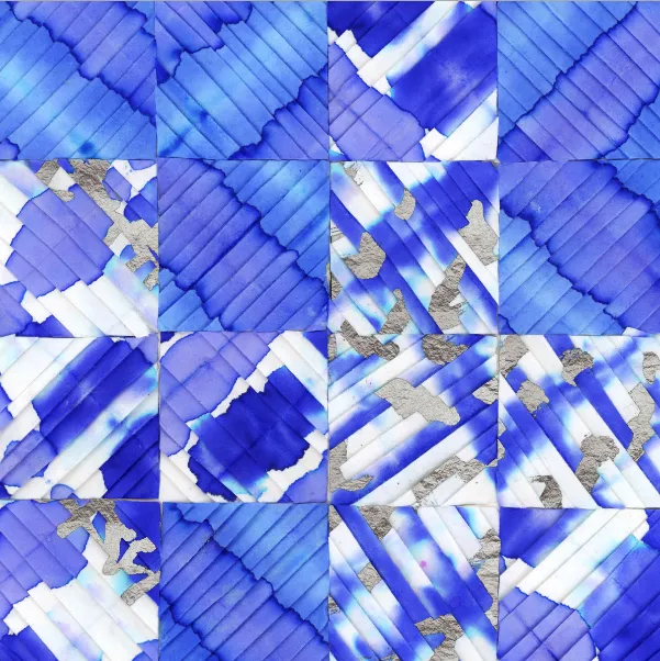 Folded Shibori Cobalt