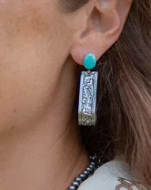 Folded Tooled Sterling Silver Earrings
