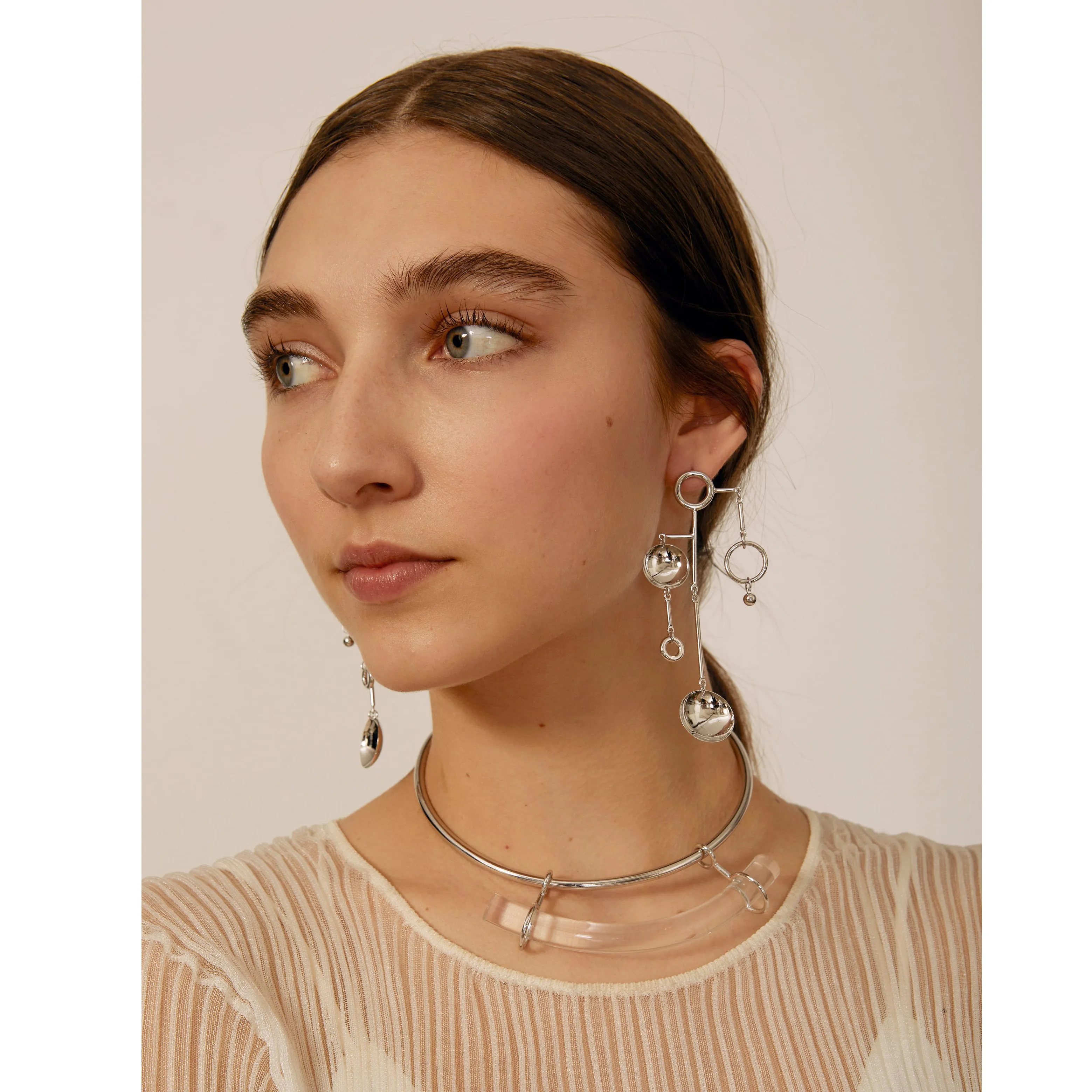 Fraction Collar in Gold and Clear