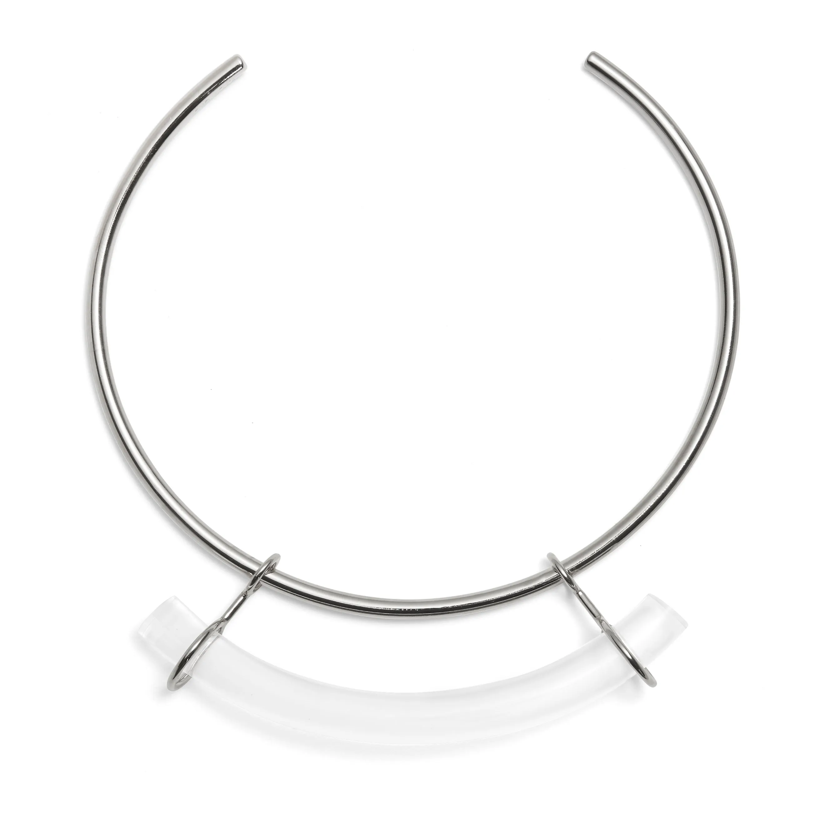 Fraction Collar in Rhodium and Clear
