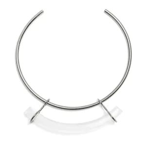 Fraction Collar in Rhodium and Clear