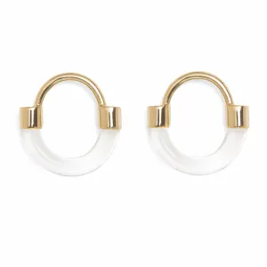Fraction Earring in Gold and Clear
