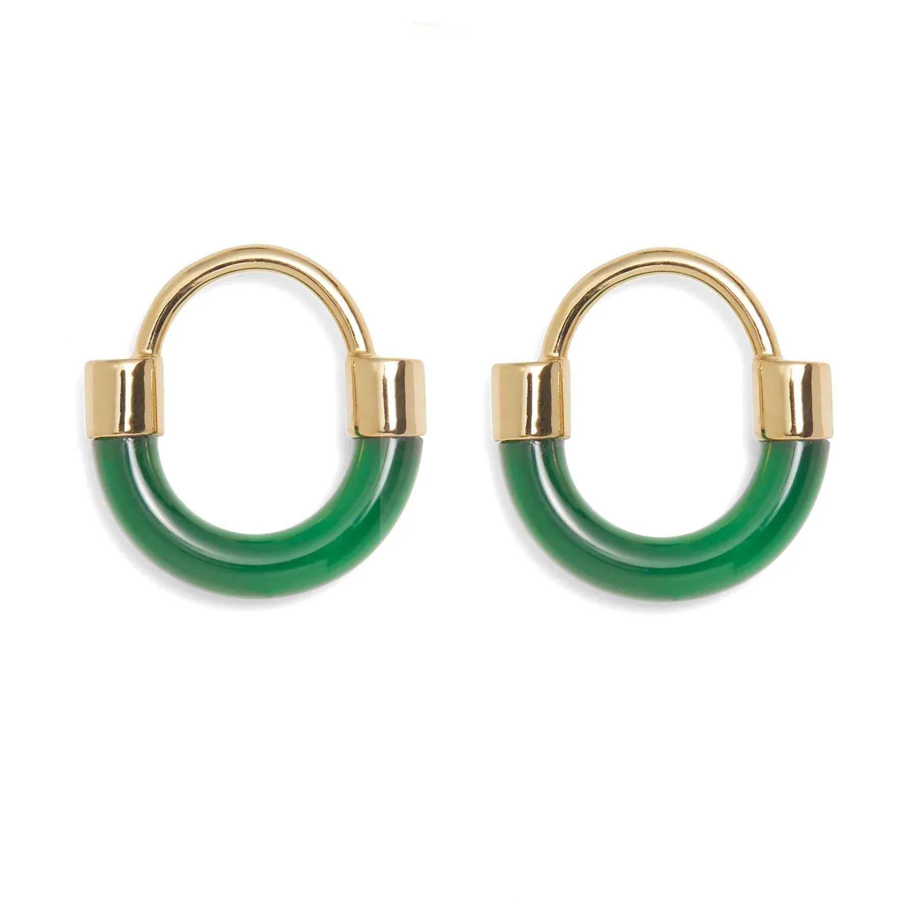 Fraction Earring in Gold and Emerald