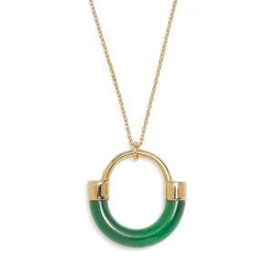 Fraction Necklace in Gold and Emerald