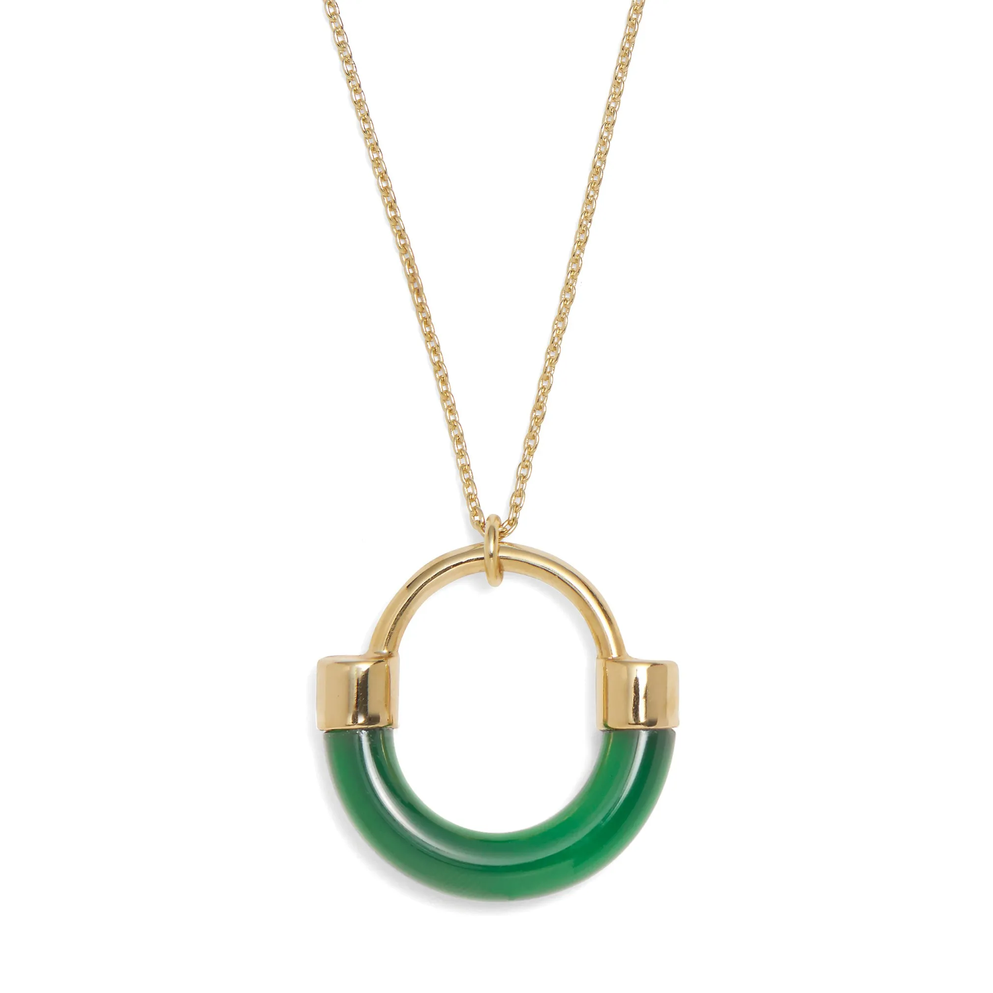 Fraction Necklace in Gold and Emerald
