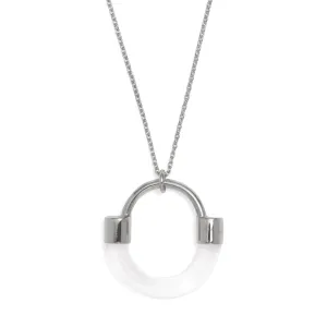 Fraction Necklace in Rhodium and Clear