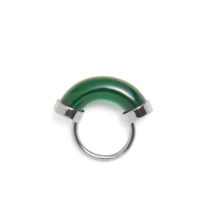 Fraction Ring in Rhodium and Emerald