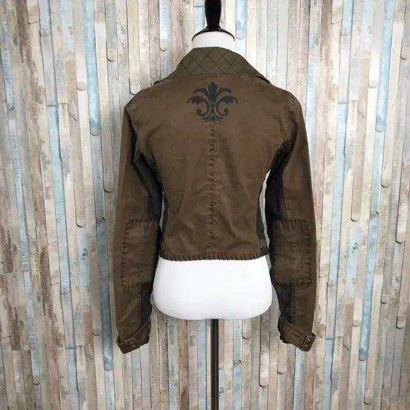 Free People XS Olive Army Military Utility Jacket