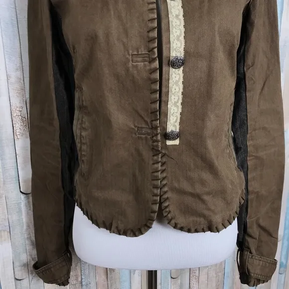 Free People XS Olive Army Military Utility Jacket