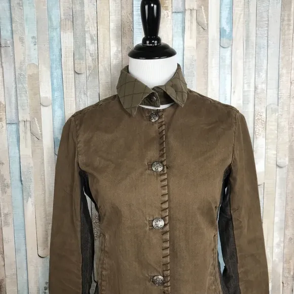 Free People XS Olive Army Military Utility Jacket