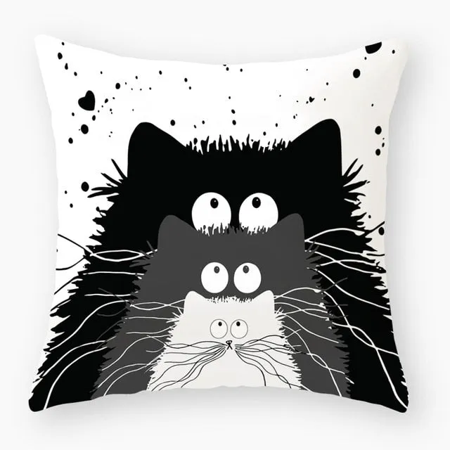 Funny Cat Cartoon Character Cat Cushions