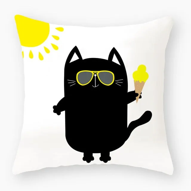 Funny Cat Cartoon Character Cat Cushions
