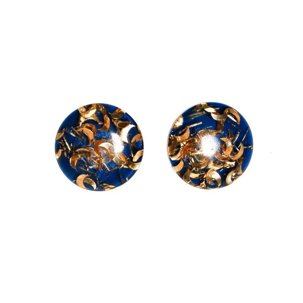 Galaxy Blue and Gold Confetti Lucite