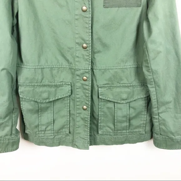 GAP Green Utility Jacket With Cheetah Collar