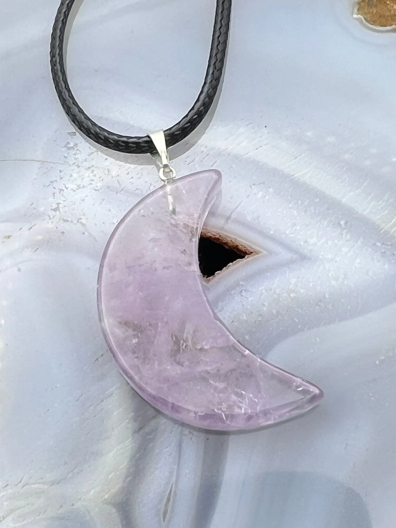 Gemstone Moon Pendant
