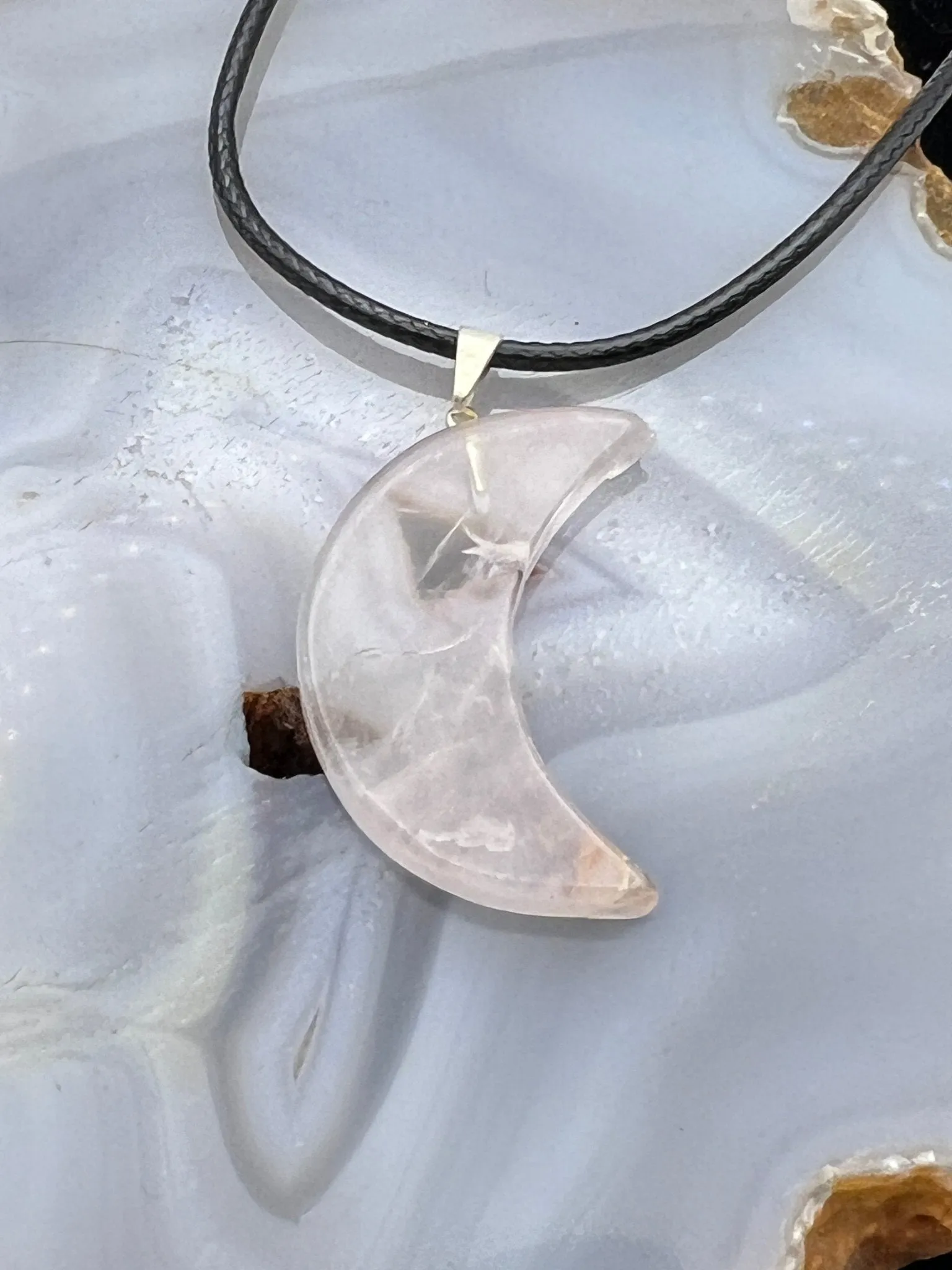 Gemstone Moon Pendant