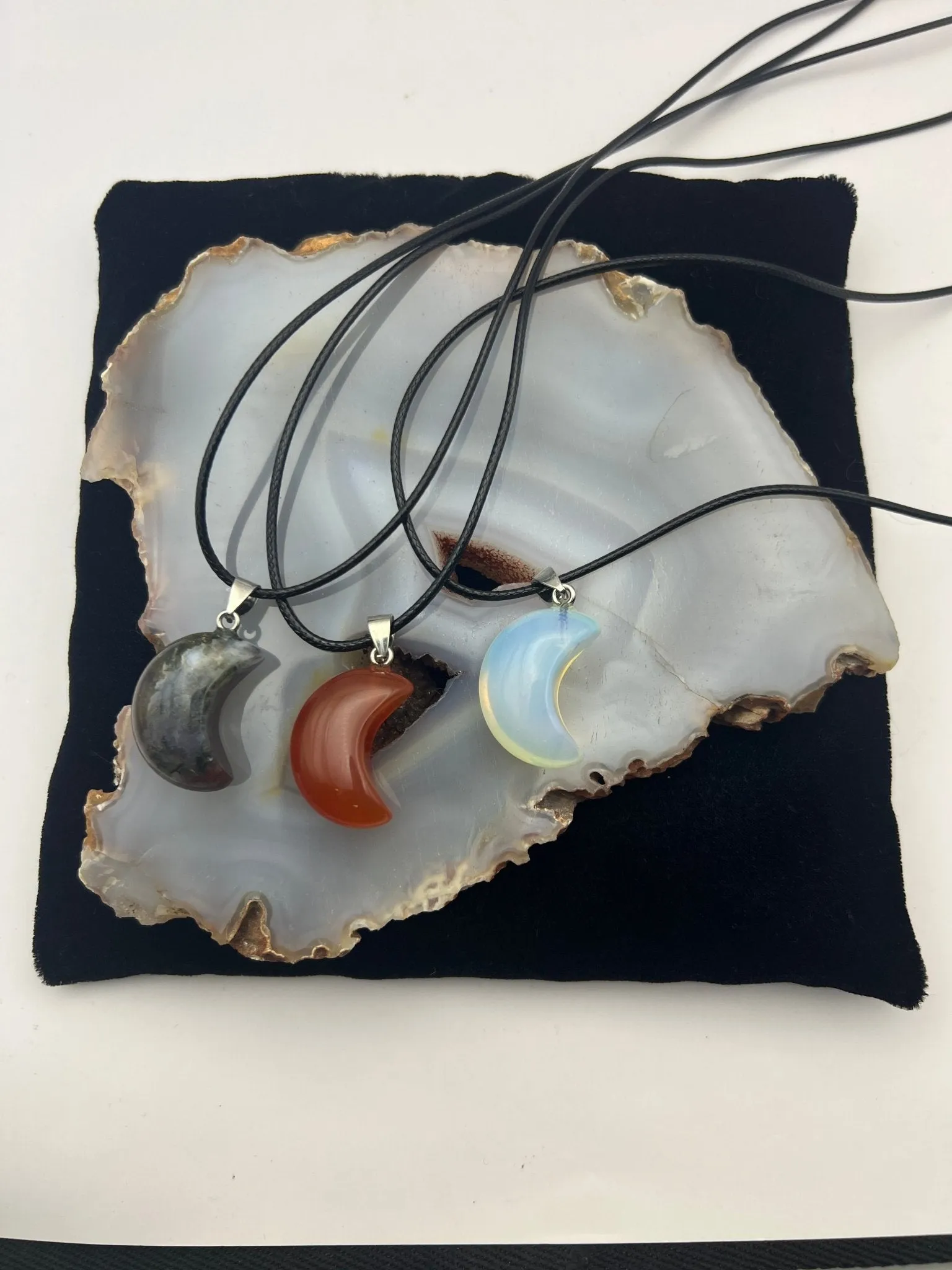 Gemstone Moon Pendant