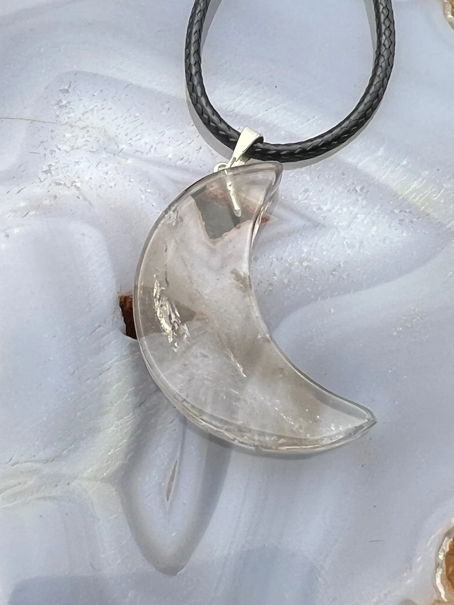 Gemstone Moon Pendant
