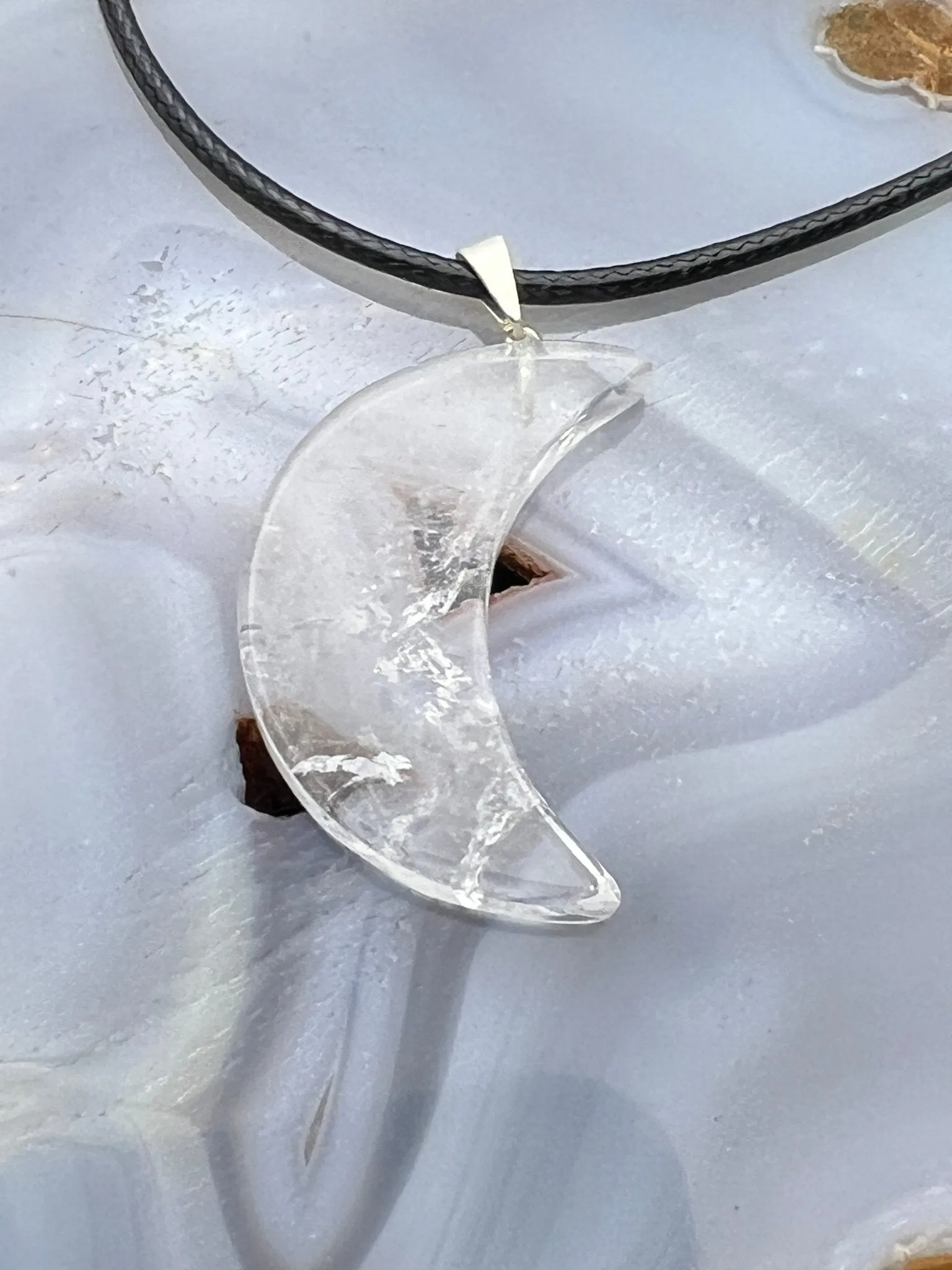 Gemstone Moon Pendant