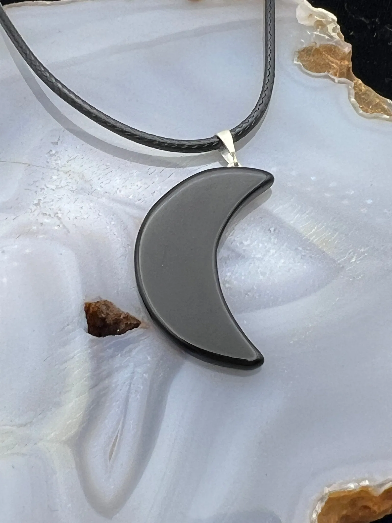 Gemstone Moon Pendant