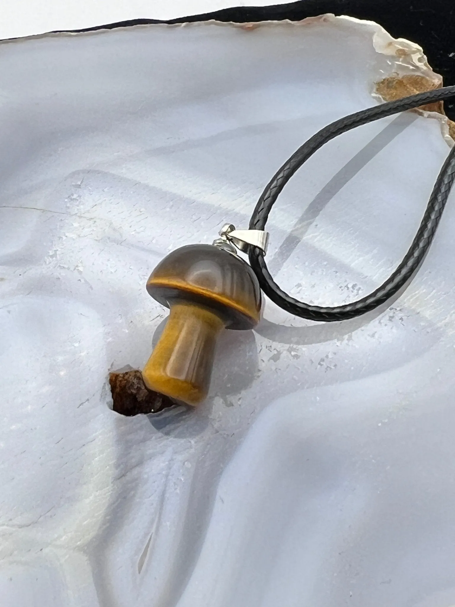 Gemstone Mushroom Pendant