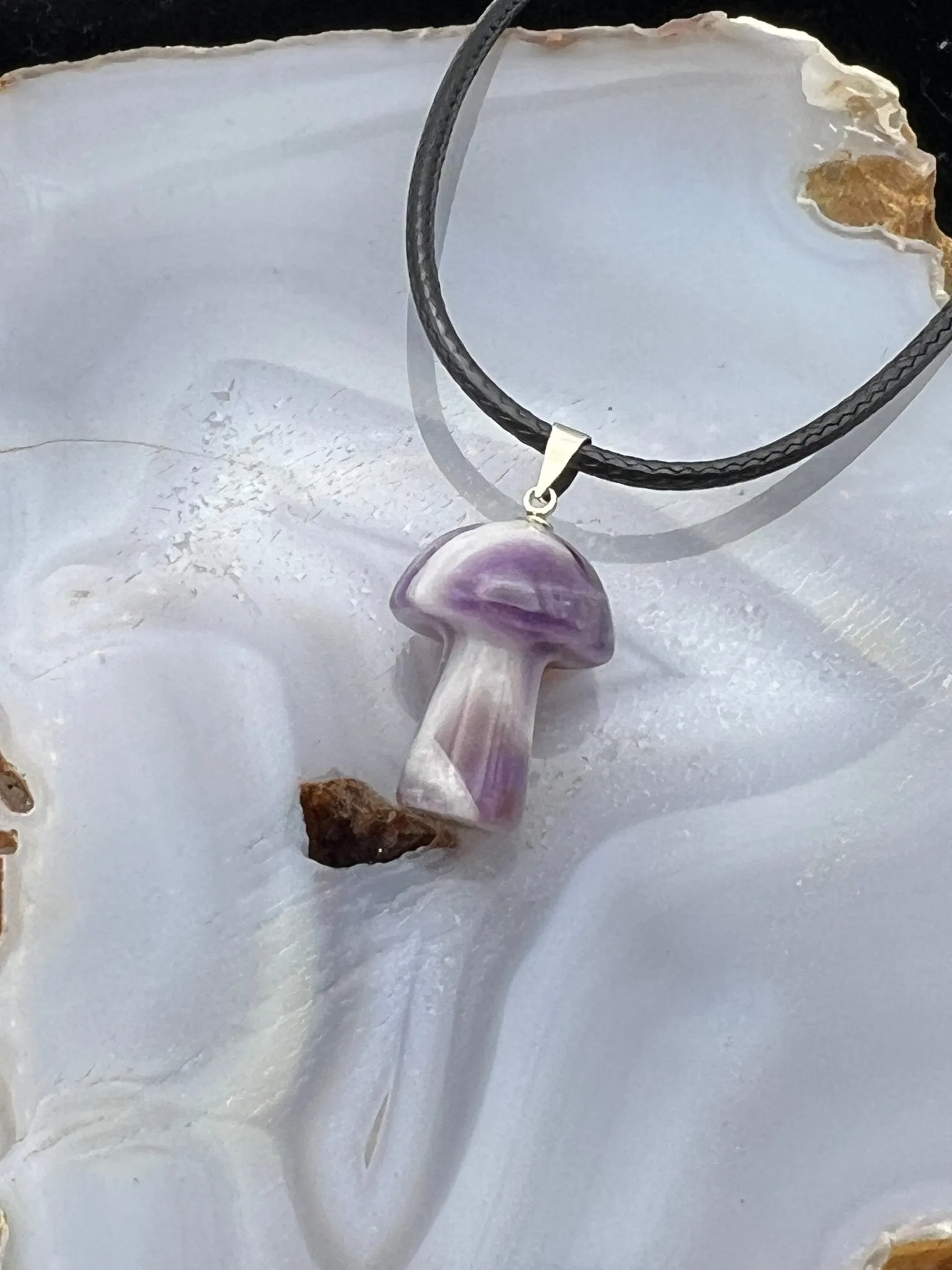 Gemstone Mushroom Pendant