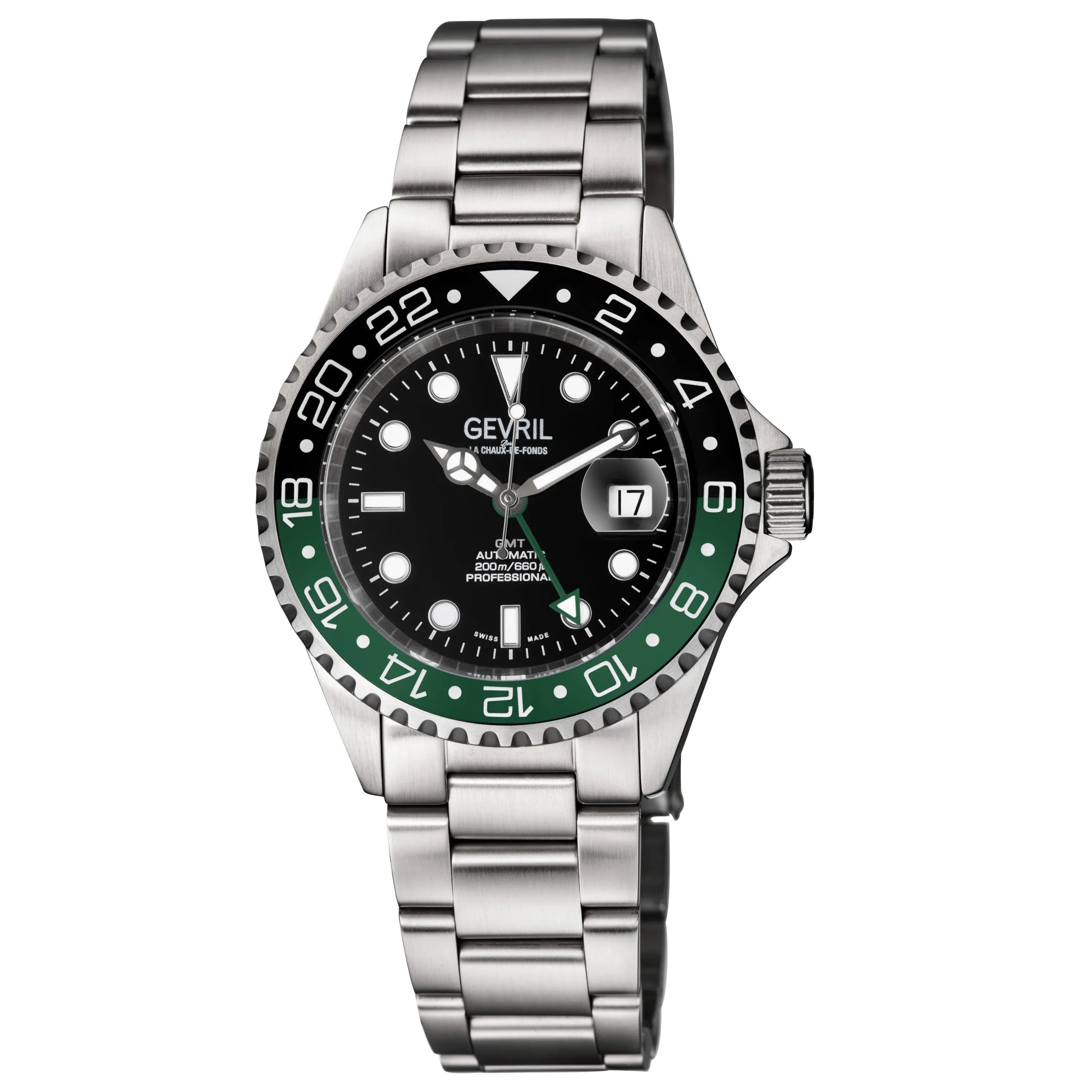 Gevril Wall Street - GMT Ceramic Bezel