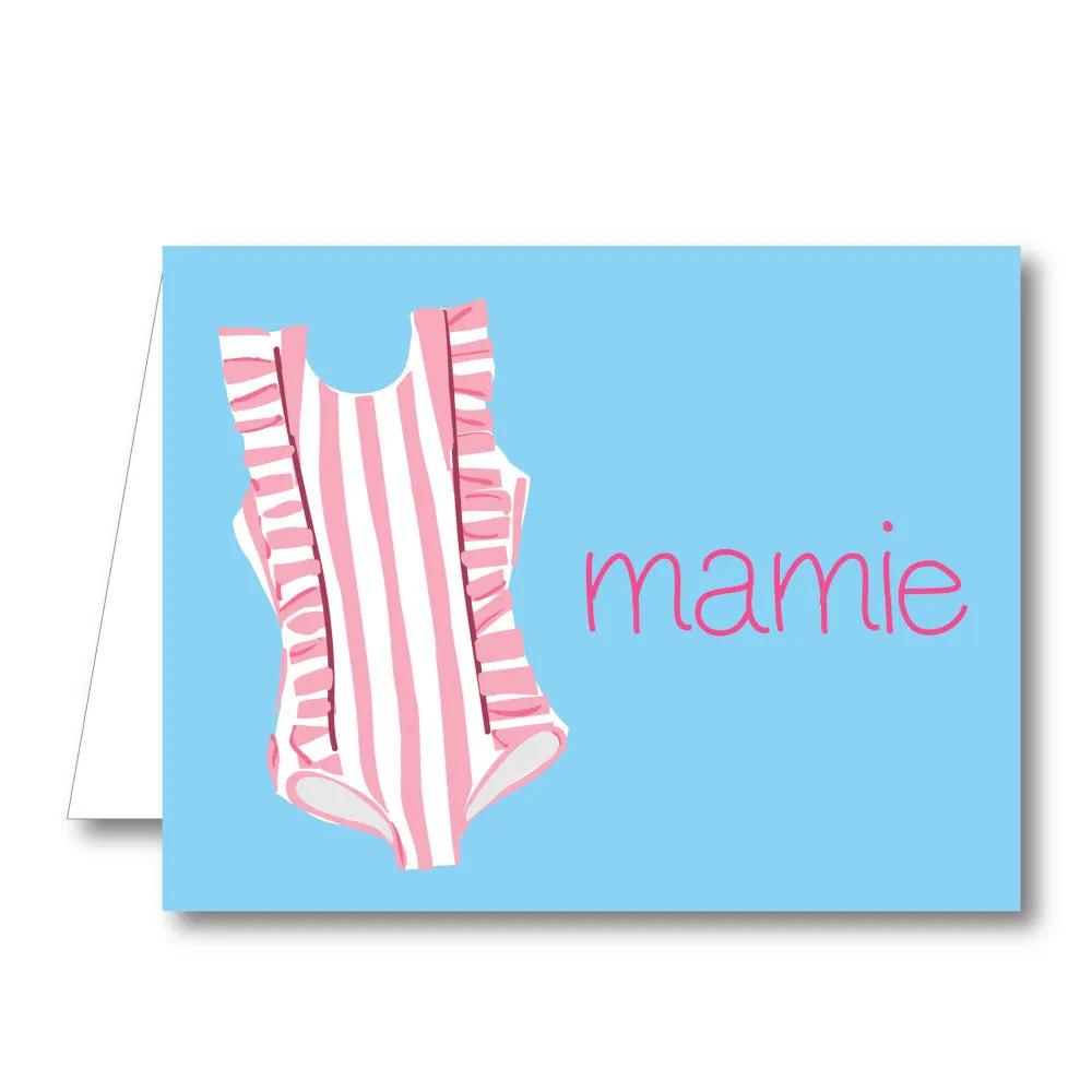 Girl Swim Folded Notecard