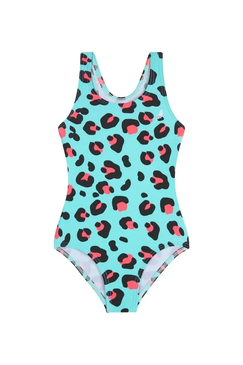 Girls One Piece in Neon Jungle Teal