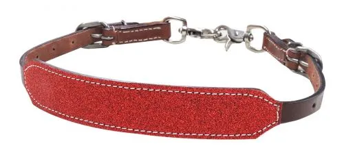 Glitter overlay leather wither strap