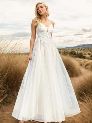 Gloria beaded Ivory/nude wedding gown Express NZ Wide