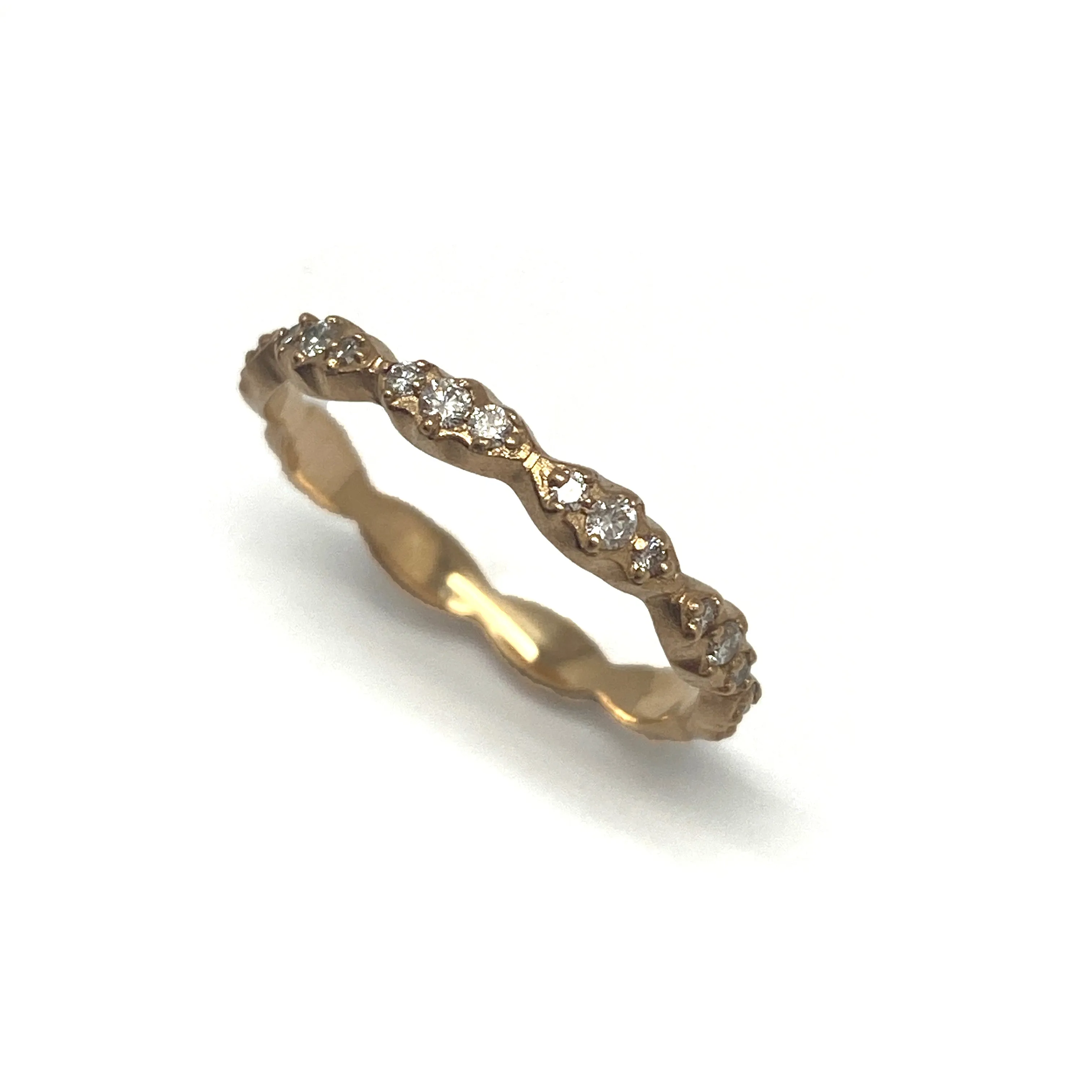 Gold and Diamond Band Ring