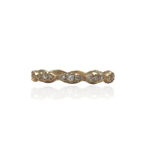 Gold and Diamond Band Ring
