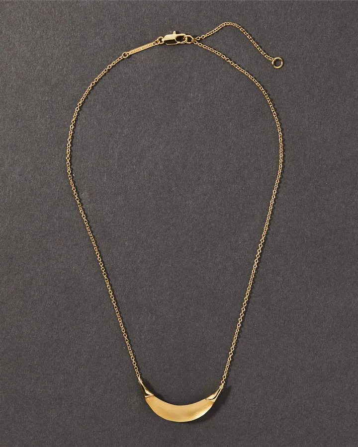 Gold Crescent Lucite Necklace