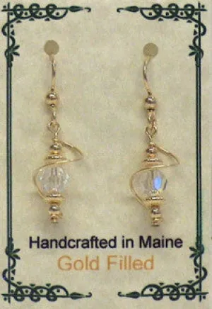Gold Crystal Twist Earrings
