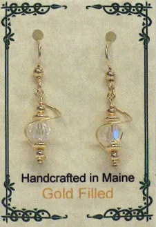 Gold Crystal Twist Earrings