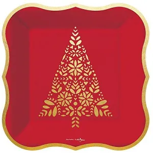 Gold Foil Gilded Tree Paper Dessert Plates (8 ct)