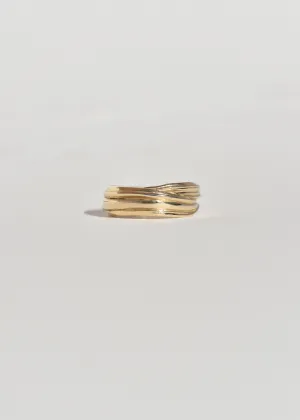 Gold Folded Pinky Ring