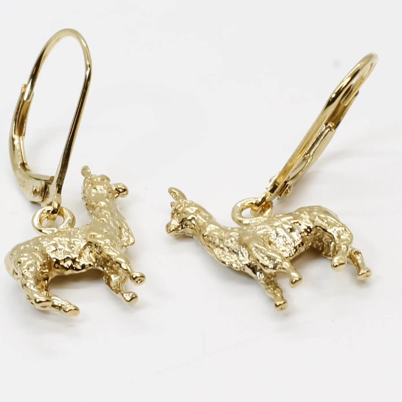 Gold Llama Earrings for Llama Rancher with 14kt Gold Vermeil Llamas
